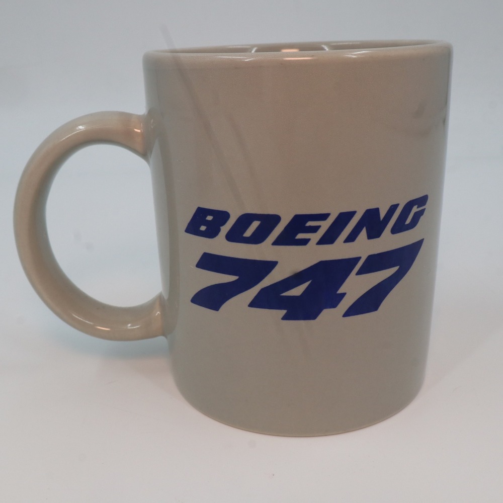 Boeing Coffee Mug Unisex OS Grey 747 Airplane Graphic Aviation Vintage‎ Style